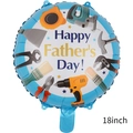 Blue and white 18-inch round foil balloon with tools print for Father's Day decoration - 18 inch Father's Day Round Balloon 002