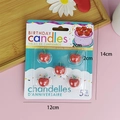 5-piece set of red cherry-shaped birthday candles made from 100% natural wax for parties - Mini Cherry Candle