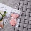 Pink coral fleece bear towel in a gift bag with ribbon and 'just for you' tag - Pink Bear With Ins Style Gift Bag