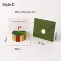 3D-Pop-up-Geburtstagskarte mit buntem Tortendesign, grünem Umschlag und Aufkleber-Set - Stil D (Have A Fantastic Birthday)