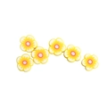 Perline a fiore in pasta polimerica gialla con centro rosa per gioielli 10mm - Fiore di Prugna Giallo