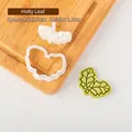 White holly leaf cookie cutter set, 4.8x3.6cm holly mold for Christmas baking - 4.8x3.6cm