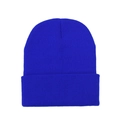 Berretto in maglia blu reale vibrante con un classico risvolto a costine minimalista - Taglia unica / Blu Zaffiro