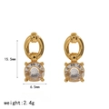 18k vergulde roestvrijstalen oorknopjes met heldere ronde zirkonia steentjes - Ronde Zirconia Ring Stijl (TE60647)