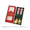 Set cucchiaio e forchetta di Natale dorati con manico a pupazzo di neve - Oro Stile E - 2Pezzi