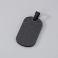 Matte black stainless steel rectangular dog tag pendant with cracked geometric lines - Style A Black Pendant Only (Without Chain)