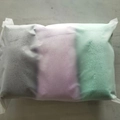Three-color coral fleece hair drying towel set in pink, grey and mint in zippered bags - 25*65cm / Solid Colors 3-Pack