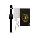 B02 Pro smart watch in black with dark blue silicone strap and magnetic charging kit - Blue + Black