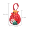 Red Christmas drawstring gift bag with Santa Claus and festive Merry Christmas text - One Christmas Tree Style