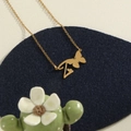 Golden butterfly necklace with letter Z pendant and minimalist thin chain for women - Gold Z