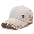 Beige baseball cap with FARD SPORTCAP embroidery and vintage metal badge detail - Light Beige