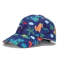 Kinder Baseballkappe in Dunkelblau mit bunten Dinosaurier-Motiven und Baumwollgewebe - Bunter Dinosaurier - Blau