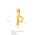 Pendentif lettre P en acier inoxydable doré 18k avec zircons pour bijoux à faire soi-même - Lettre P