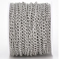 Silver stainless steel chain roll for DIY jewelry making and necklace extensions - 0.5x2.5x3.5mm / Steel