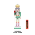 26cm pastel macaron wooden nutcracker soldier with crown and red scepter and box - Mint Green & Yellow King Nutcracker(TN2520) / 26cm