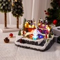 Detailed view of glowing Christmas fountain house with LED lights and flowing water scene - Fountain House Style