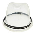 Vintage black leather hat band with alternating gold and silver metal rivet studs - One Size / Black Dotted Studs