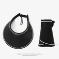 UPF 50+ foldable sun visor hat for women in black and white breathable fabric - Candy Series Soft Brim Rollable / Black