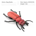 Realistic stag beetle toy model in red and black colors, size 8x4x2cm for garden decor - Stag Beetle (PL127-2713)