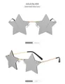 Frameless star-shaped sunglasses with gold temples and silver mirrored lenses - Gold Frame White Silver Mirror Lens