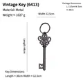 Antique bronze cast iron decorative key wall art 44cm length in rustic Nordic style - 6413 Large Key with Ring