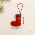 Knitted red and grey Christmas stocking hanging ornament with white snowflake embroidery - Red & Gray Mini Sock