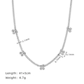 Silver cherry pendant necklace featuring cuban link chain with five fruit charms - Silver