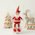 Plush Santa Claus doll with gold star hat and striped legs for Christmas decor, 39cm height - Sitting Long Leg Santa Claus