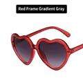 Kids heart shaped sunglasses with red glitter frames and grey gradient lenses - Red Frame / Gradient Gray