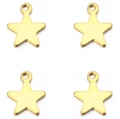 Set of four star-shaped gold plated stainless steel charms for jewelry making - Gold Color Star 10.5*8.5mm