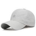 Casquette de baseball en mesh gris clair avec broderie R argentée et sangle réglable - Réglable / Gris clair