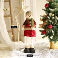 57cm Christmas snowman plush doll with telescopic long legs in red and green festive outfit - Snowman Medium Telescopic Thin Leg Style