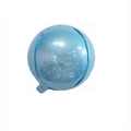 Spherical light blue 4D foil balloon with professional metallic reflective surface finish - 10" / Holographic Blue