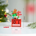 Christmas wooden reindeer advent calendar desk decor with red base and Seasons Greetings sign - Christmas Reindeer Calendar