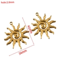 Pendente sole dorato in acciaio inossidabile con spirale, 41mm per creazione di gioielli - 41×34mm Oro
