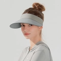 Hellgrauer UV-Sonnenschutzhut aus Eisseide mit breiter Krempe für Damen im minimalistischen Look - Große Größe / Hellgrau