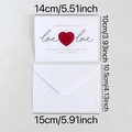 3D heart greeting card and envelope set with clear product size measurements - Poem Blessing Style D
