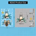 Size guide for Christmas window stickers with vintage lantern and snowflake motifs - BQ563-Vintage Lantern Pinecone