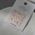 Détails des stickers pour ongles MJ-085 avec tulipes roses et perles élégantes - Série MJ-085 Argent (Tulipe Rose)