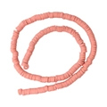 Strands of coral pink polymer clay heishi beads for DIY jewelry making and crafts - Watermelon red