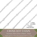 Chaîne à points en acier inoxydable argenté pour création de bijoux DIY - Chaîne à Points de Croix 1,7x2,2mm 1m