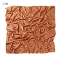 Solid color satin square scarf for women, soft breathable simulation silk head wrap, caramel - Caramel color