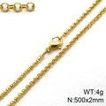 Poliertes goldenes Edelstahl-Rundgliederkette Halskette mit Karabinerverschluss, 500x2mm - 45cm / 2mm / Gold