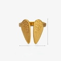 Anello ad ali in acciaio inossidabile placcato oro 18K regolabile, altezza 1,6 cm - Anello con ala / Oro