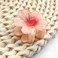 Pink gradient 4cm glitter flower hair claw clip made of translucent resin for women - Red Sunflower