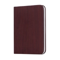 Foldable LED book lamp with dark reddish-brown wood grain cover in closed position - Small Mini 10x8x2.5cm / Red Walnut