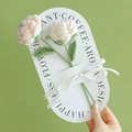 Handmade crochet lily bouquet with pink and cream flowers tied with a ribbon - Rose (Lilac Combination)
