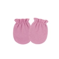 Pink knitted baby anti-scratch mittens with elastic cuffs and soft fabric finish - Dark Pink (Elastic Anti-Scratch Mittens)