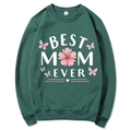 Dark green Mama Est 2025 Coquette hoodie featuring floral Best Mom Ever print in size M - M / Dark Green