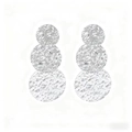 Orecchini pendenti argento con tre dischi in metallo martellato stile lava liquida - Argento EH010-1 (Texture Martellata a 3 Strati)